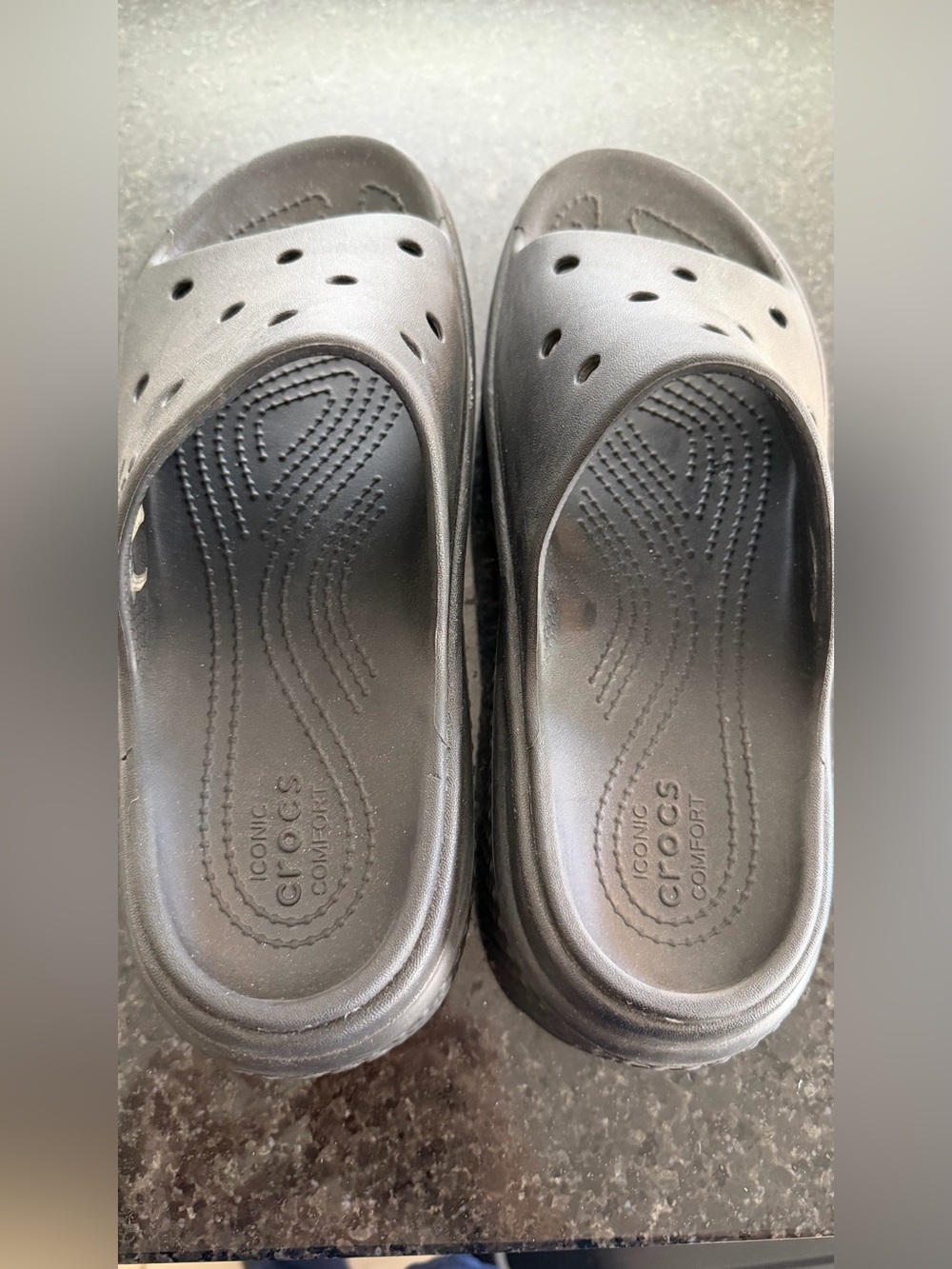 CROCS Black Slip-On Clog Slides